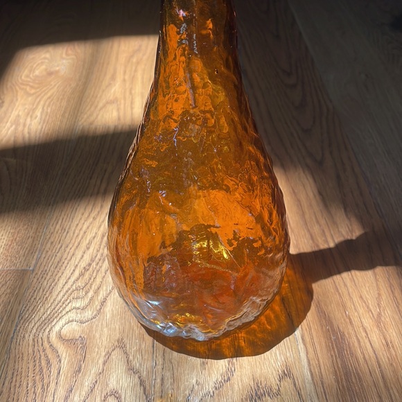 60’s & 70’s Amber Glass Genie Bottle With Stopper MCM - Picture 11 of 12